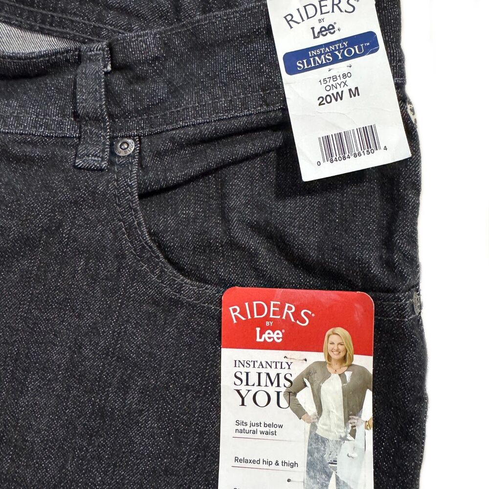 Lee Riders Instantly Slims You Jeans Relaxed Fit Onyx Stretch - Size: 20W M - Picture 7 of 12